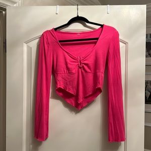 Long sleeve hot pink shirt